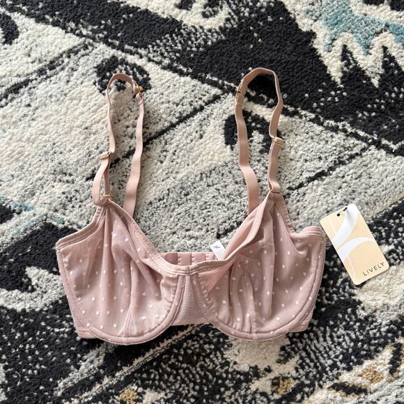 LIVELY The Dot Mesh Unlined Underwire Bra Orchid - Picture 2 of 4